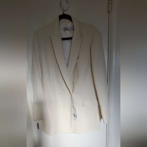 Zara Knit double-breasted blazer - Picture 4 of 7